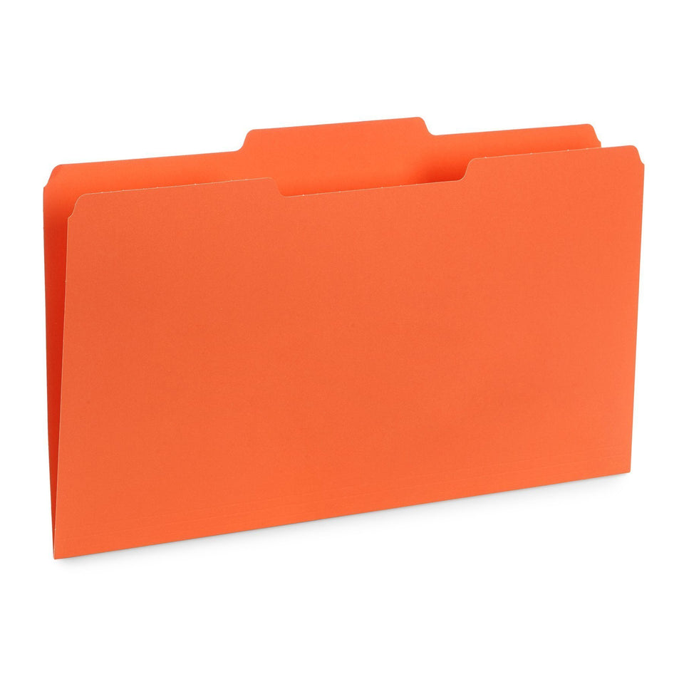File Folders, Legal Size, Orange, 100 Pack Folders Blue Summit Supplies