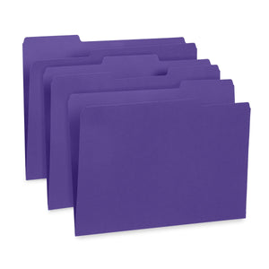 File Folders, Letter Size, Purple, 100 Pack Folders Blue Summit Supplies