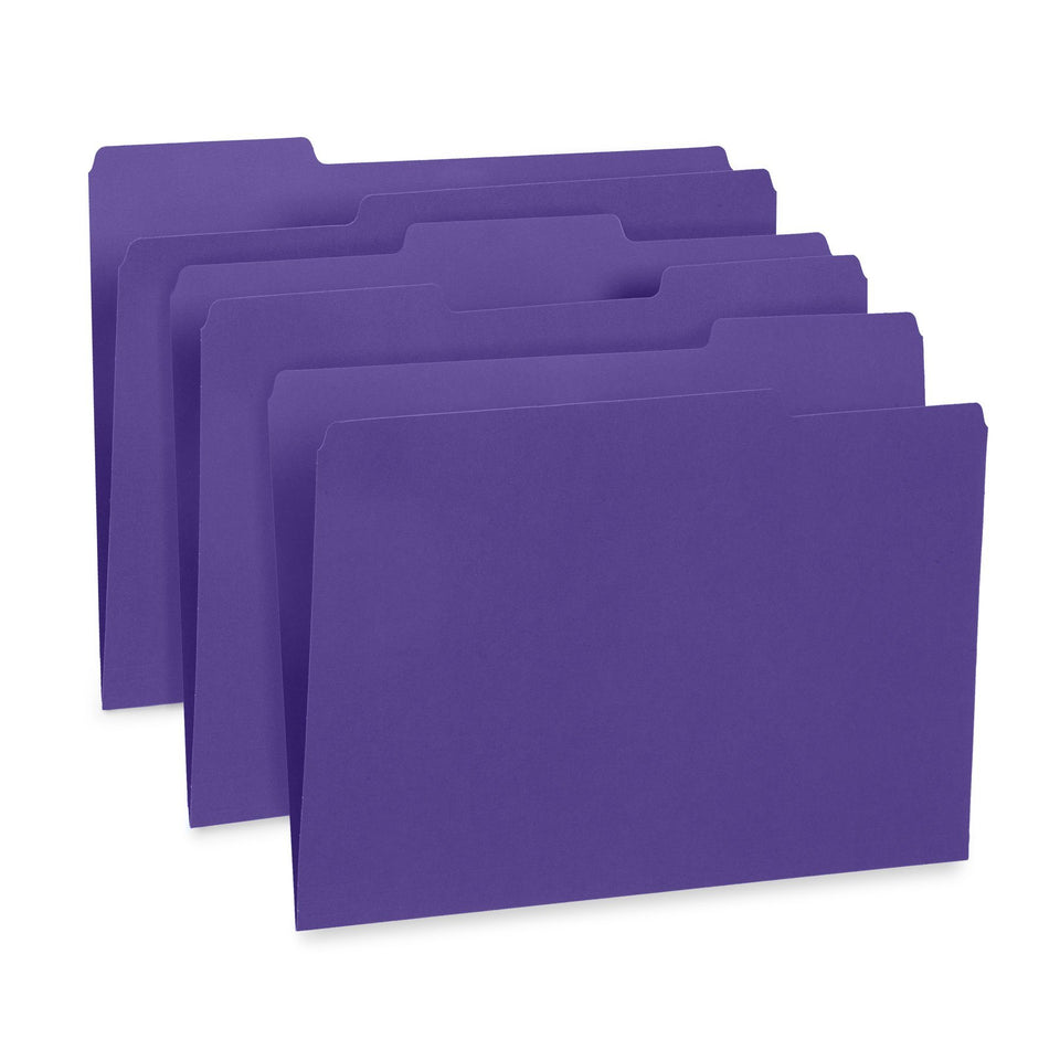 File Folders, Letter Size, Purple, 100 Pack Folders Blue Summit Supplies