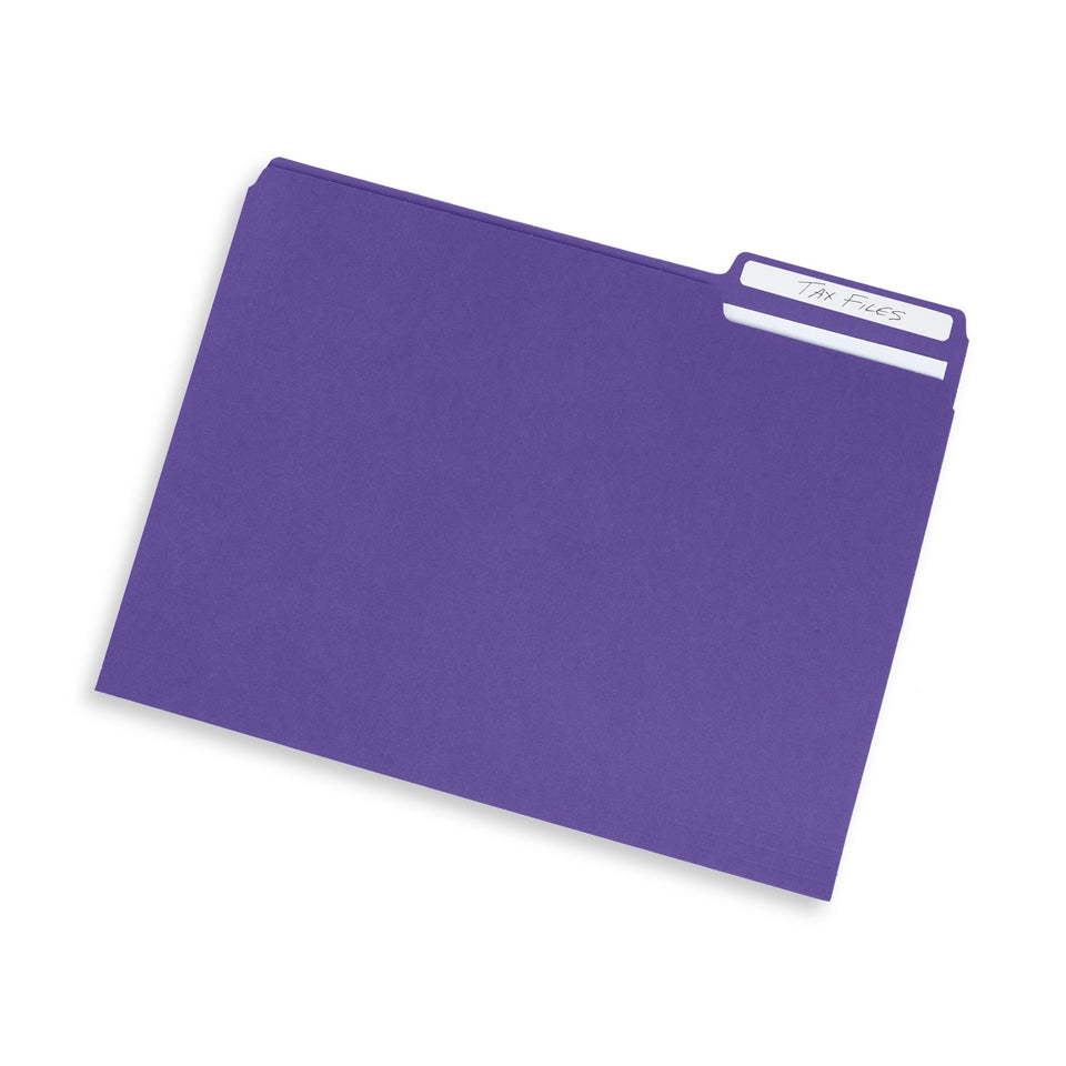 File Folders, Letter Size, Purple, 100 Pack Folders Blue Summit Supplies