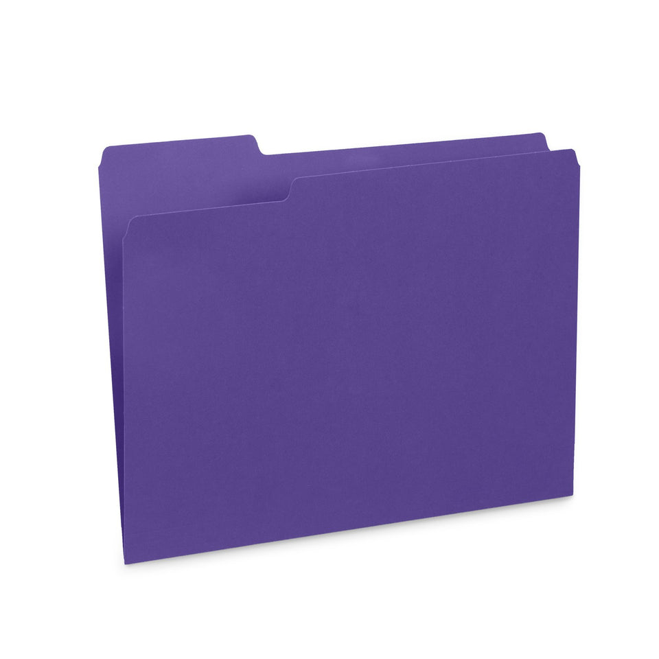 File Folders, Letter Size, Purple, 100 Pack Folders Blue Summit Supplies
