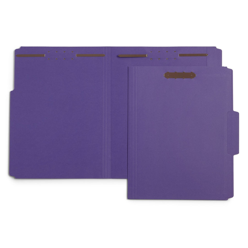 Fastener File Folders, Letter Size, Purple, 50 Pack Folders Blue Summit Supplies