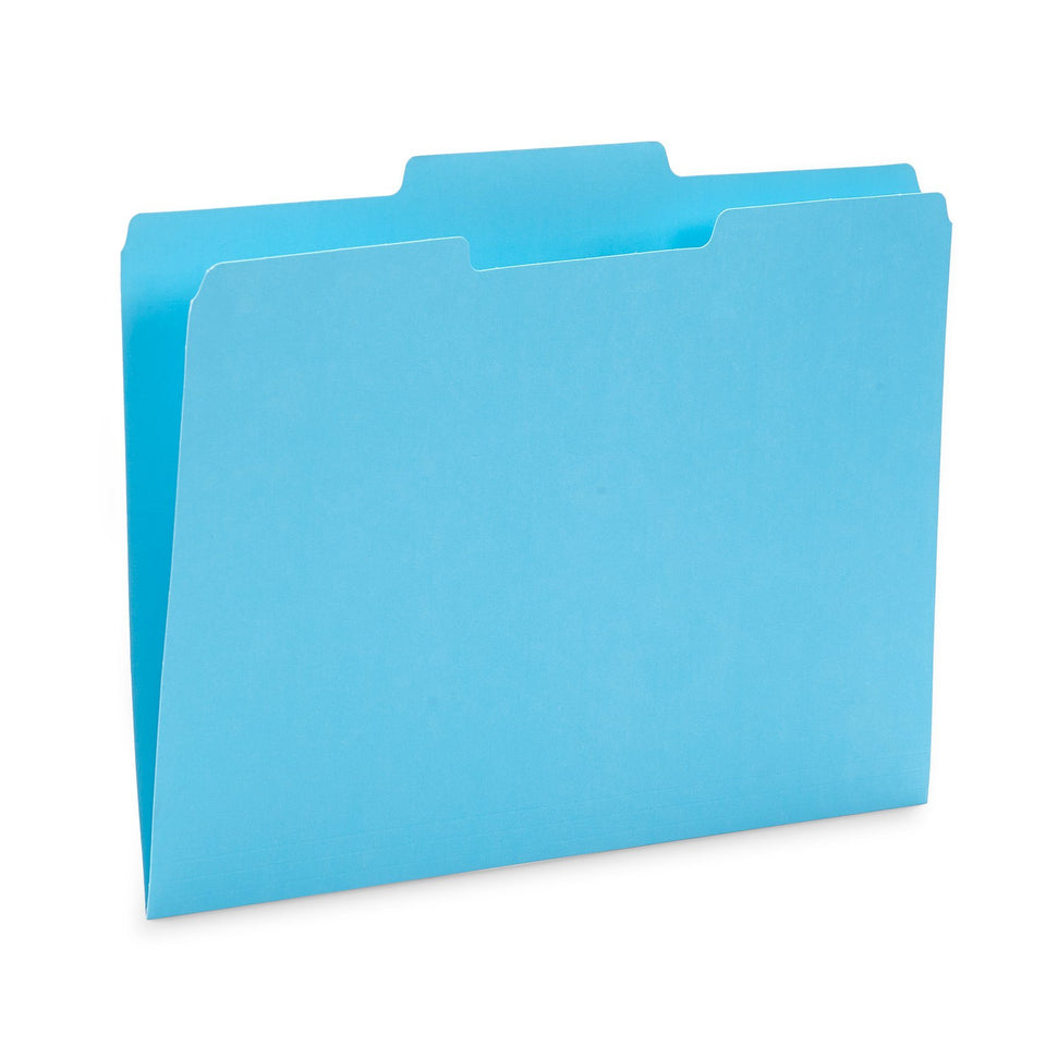 File Folders, Letter Size, Assorted Ocean Tone Colors, 100 Pack Folders Blue Summit Supplies