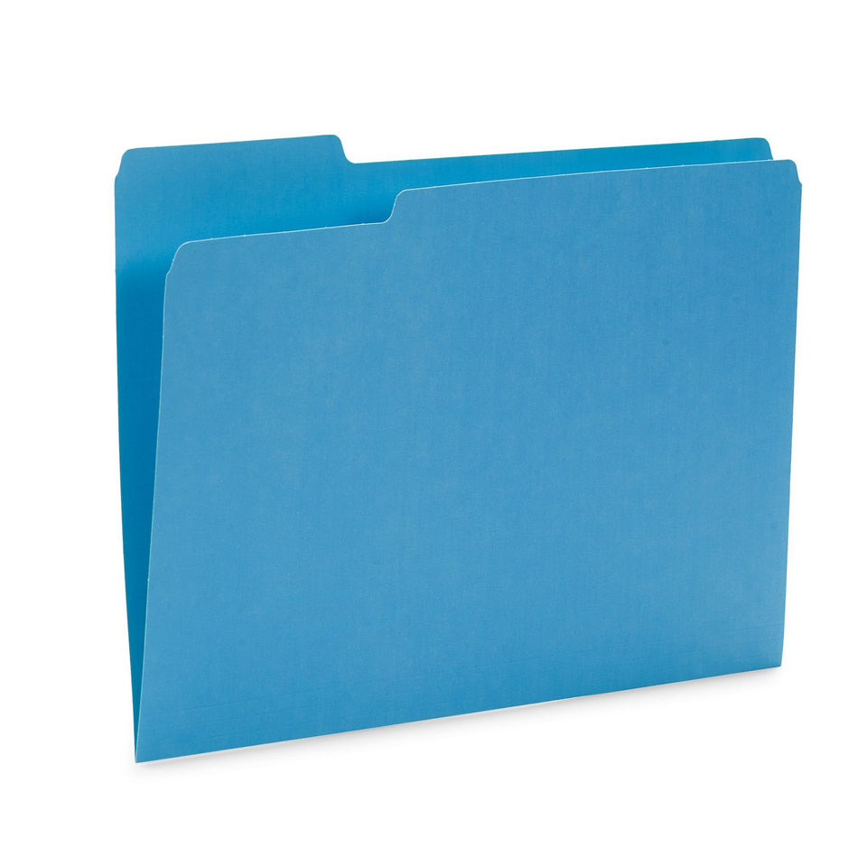File Folders, Letter Size, Assorted Ocean Tone Colors, 100 Pack Folders Blue Summit Supplies