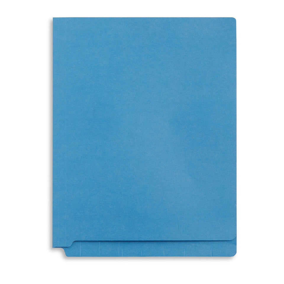 End Tab Fastener File Folders, Reinforced Tab, Letter Size, Blue, 50 Pack Folders Blue Summit Supplies