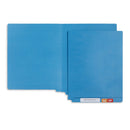 End Tab Fastener File Folders, Reinforced Tab, Letter Size, Blue, 50 Pack Folders Blue Summit Supplies