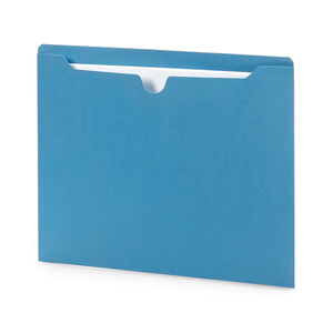 File Jacket, Letter Size, Blue, 100 Pack Folders Blue Summit Supplies