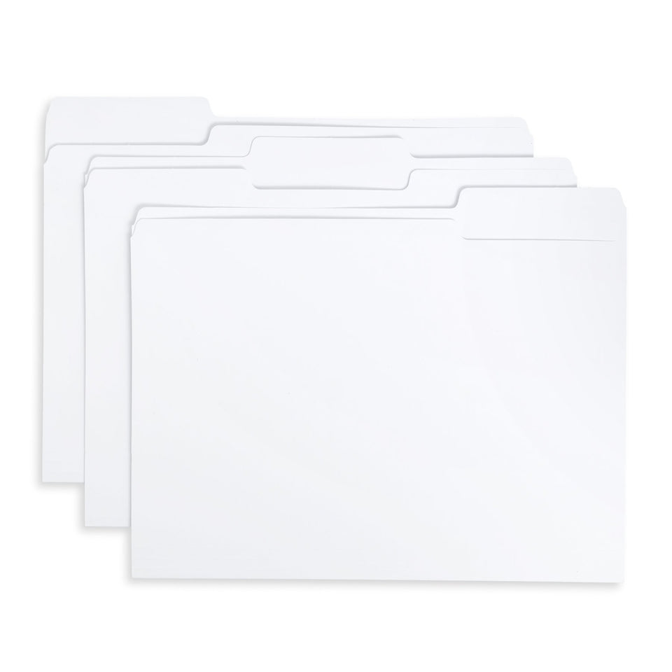 File Folders, Letter Size, White, 100 Pack Folders Blue Summit Supplies