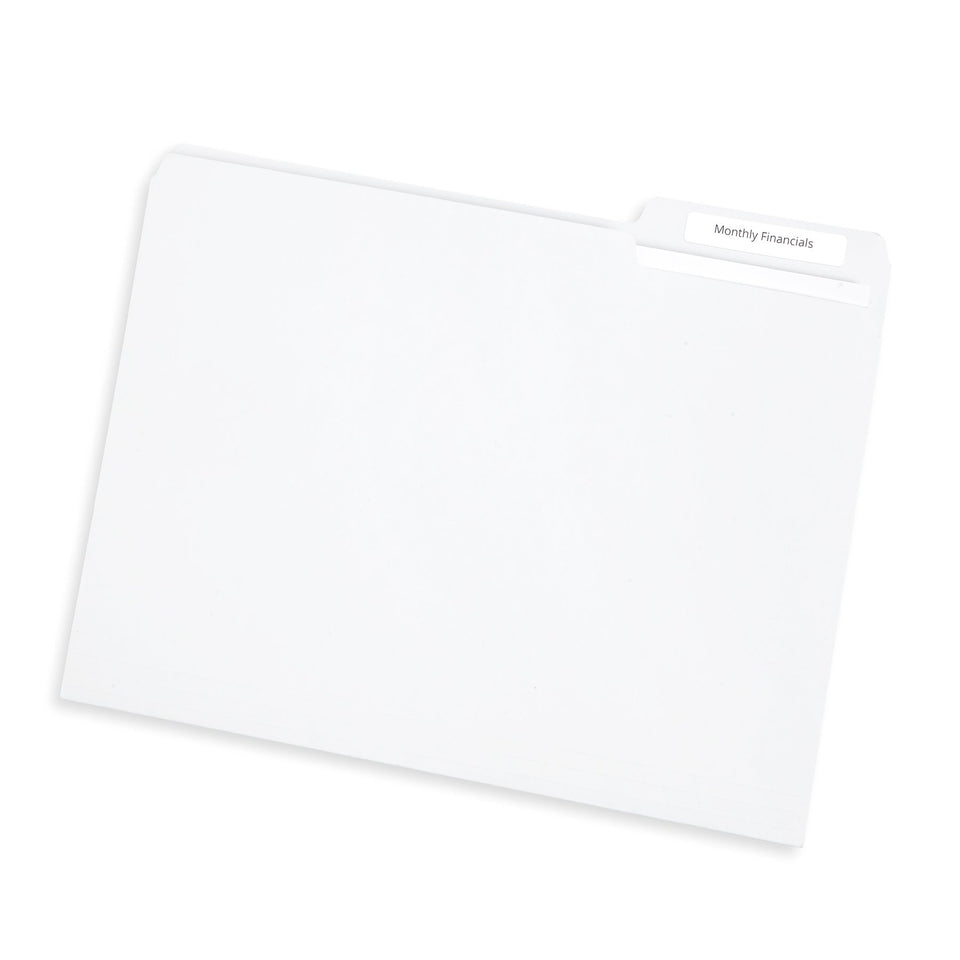 File Folders, Letter Size, White, 100 Pack Folders Blue Summit Supplies