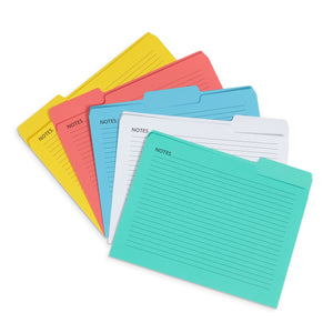 Notes File Folders, Letter Size, Assorted Colors, 25 Pack Folders Blue Summit Supplies
