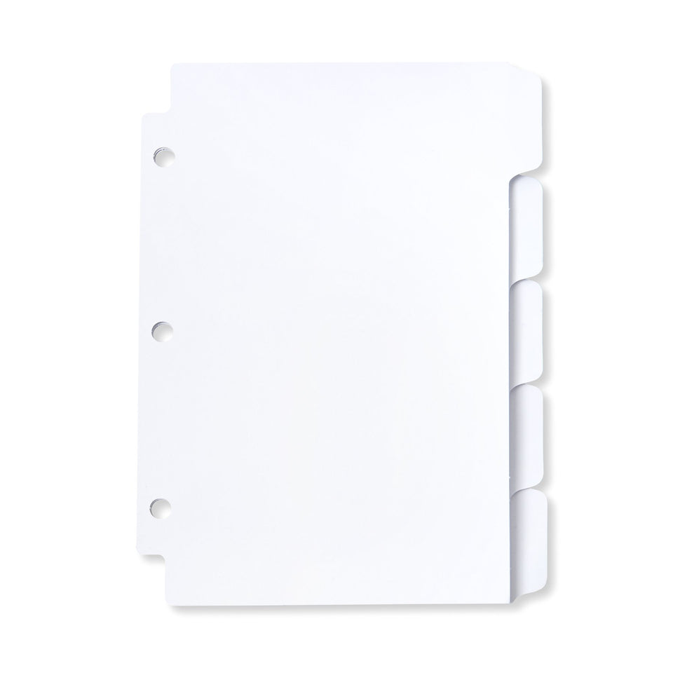Mini 3 Ring Binder Dividers, 8.5” x 5.5”, 1/5 Cut Tabs, 30 Pack Binder Dividers Blue Summit Supplies
