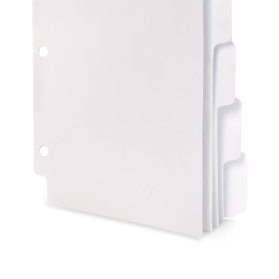 Mini 3 Ring Binder Dividers, 8.5” x 5.5”, 1/5 Cut Tabs, 30 Pack Binder Dividers Blue Summit Supplies