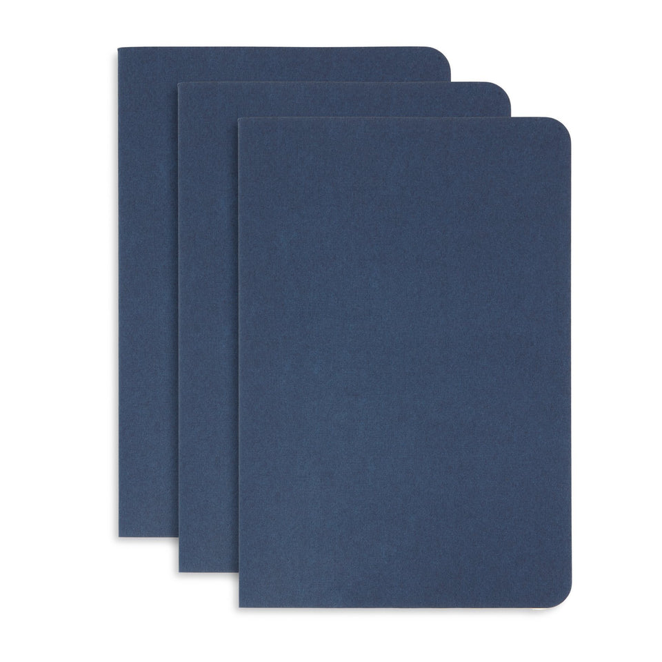 Linen Executive Journals, Lined Paper, 3 Pack Notebooks Blue Summit Supplies