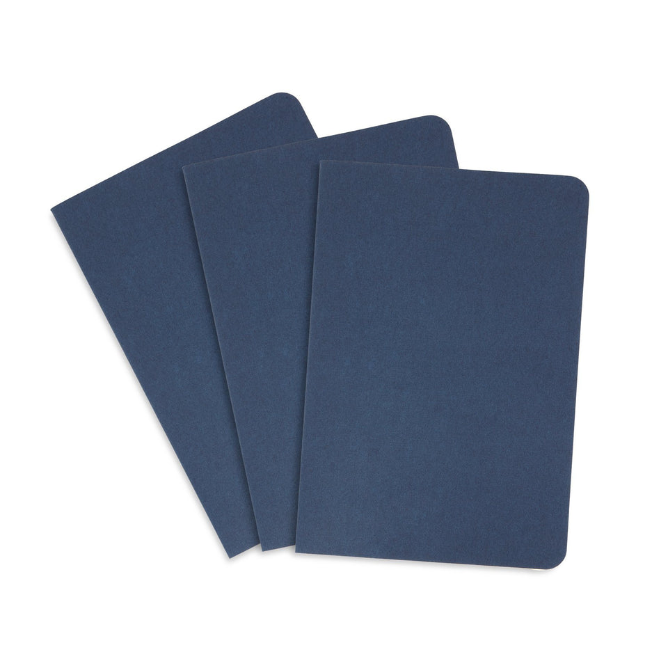 Linen Executive Journals, Lined Paper, 3 Pack Notebooks Blue Summit Supplies