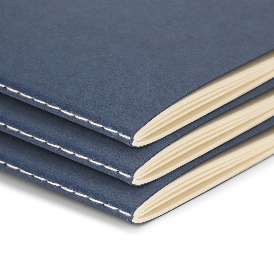 Linen Executive Journals, Lined Paper, 3 Pack Notebooks Blue Summit Supplies