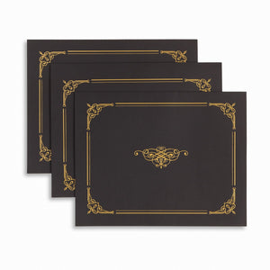Black Award Certificate Holders with Gold Foil, Letter Size, 25 Pack Folders Blue Summit Supplies
