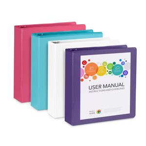 2’’ 3-Ring Binders, Assorted Bright Colors, 4 Pack binders Blue Summit Supplies