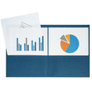 Two Pocket Folders, Dark Blue, 25 Pack Folders Blue Summit Supplies