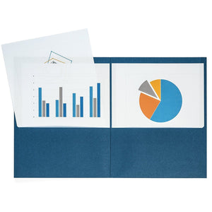 Two Pocket Folders, Dark Blue, 25 Pack Folders Blue Summit Supplies