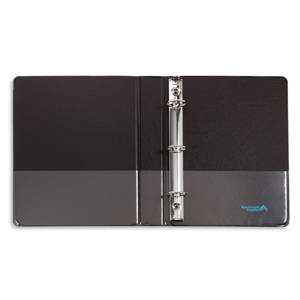 1” Mini 3-Ring Binder, Black, 6 Count binders Blue Summit Supplies