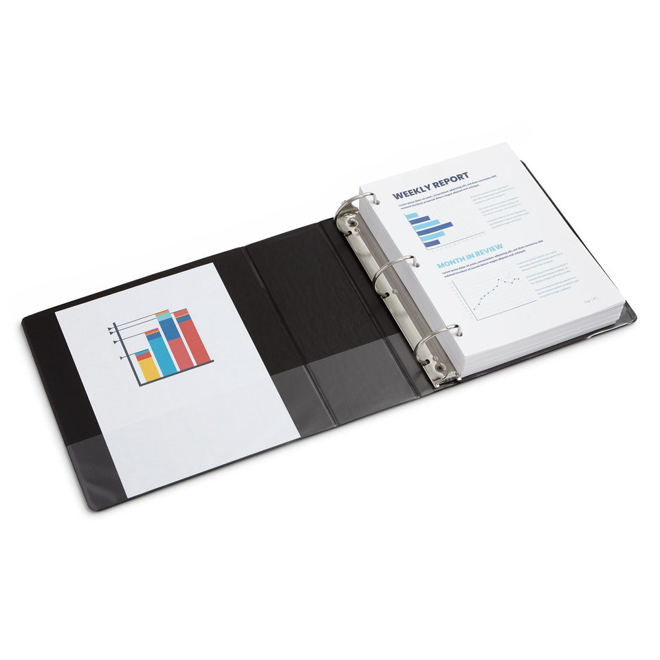 4” 3-Ring Binders, Black, 2 Pack binders Blue Summit Supplies