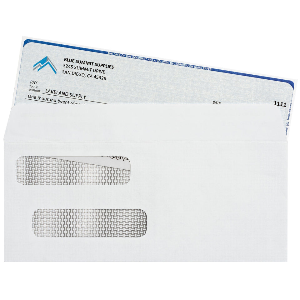 Blank Check Stock, Perforated, 500 Sheets Business Forms Blue Summit Supplies