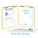 End Tab Fastener File Folders, Letter Size, Manila, 50 Pack Folders Blue Summit Supplies