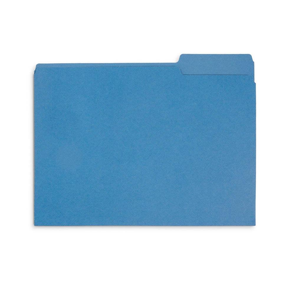 File Folders, Letter Size, Blue, 100 Pack Folders Blue Summit Supplies