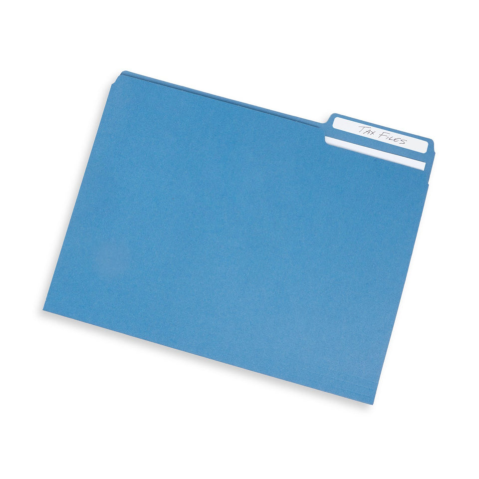 File Folders, Letter Size, Blue, 100 Pack Folders Blue Summit Supplies