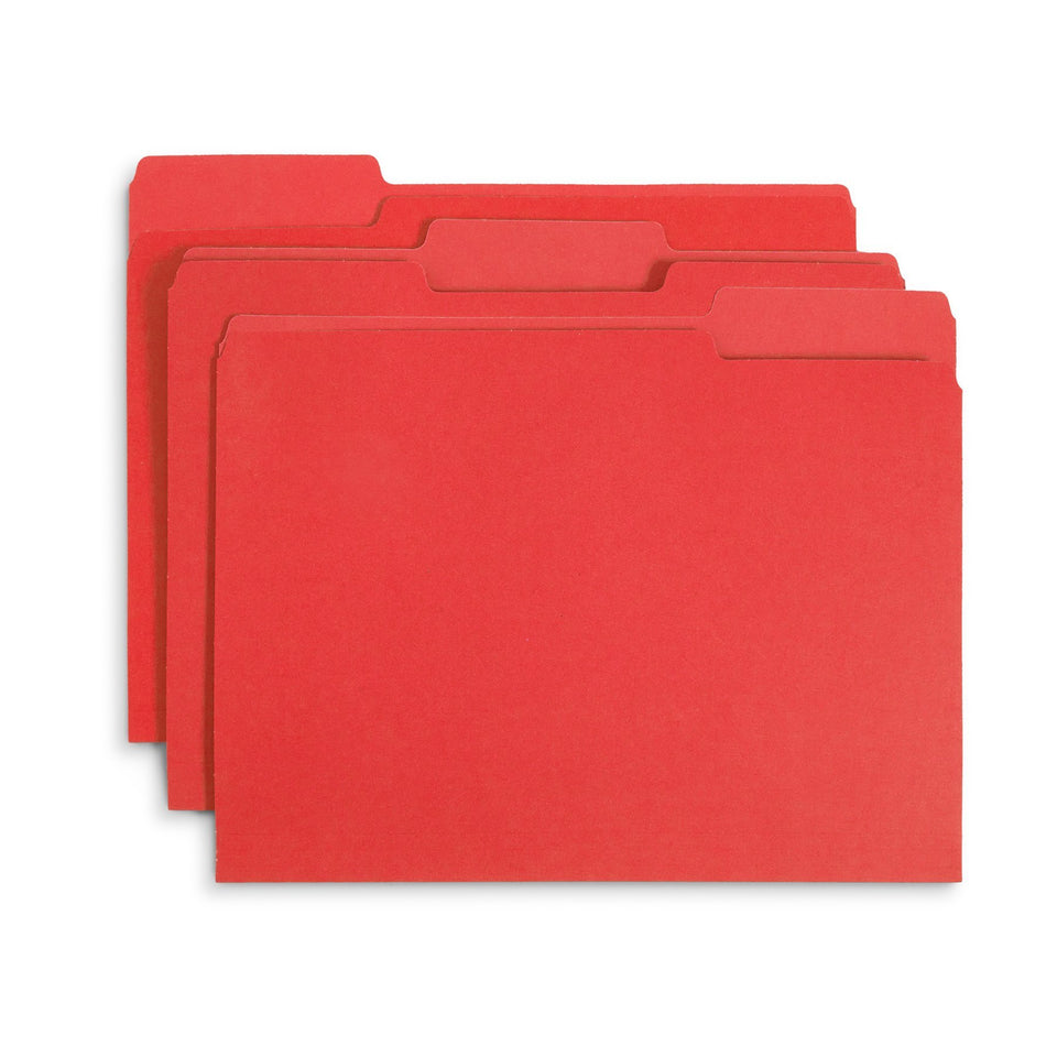 File Folders, Letter Size, Red, 100 Pack Folders Blue Summit Supplies