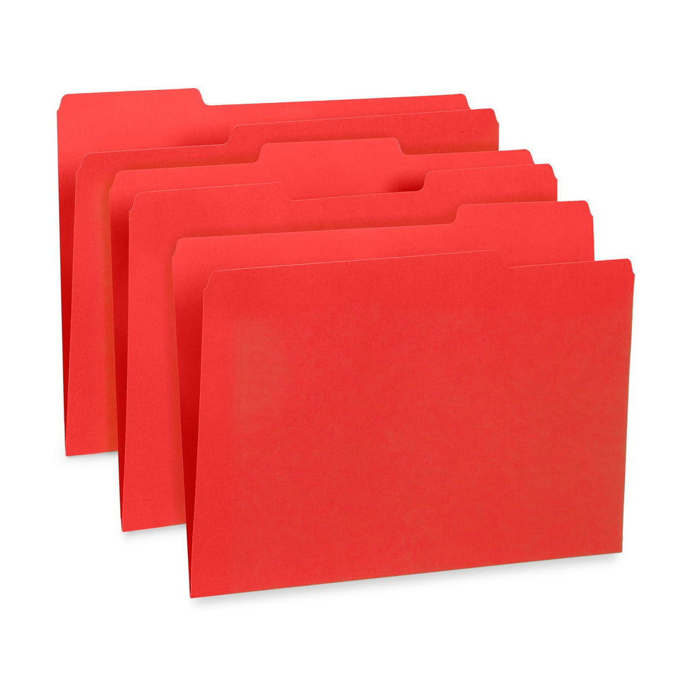 File Folders, Letter Size, Red, 100 Pack Folders Blue Summit Supplies
