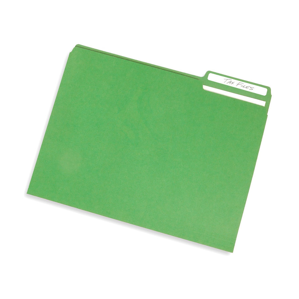 File Folders, Letter Size, Green, 100 Pack Folders Blue Summit Supplies