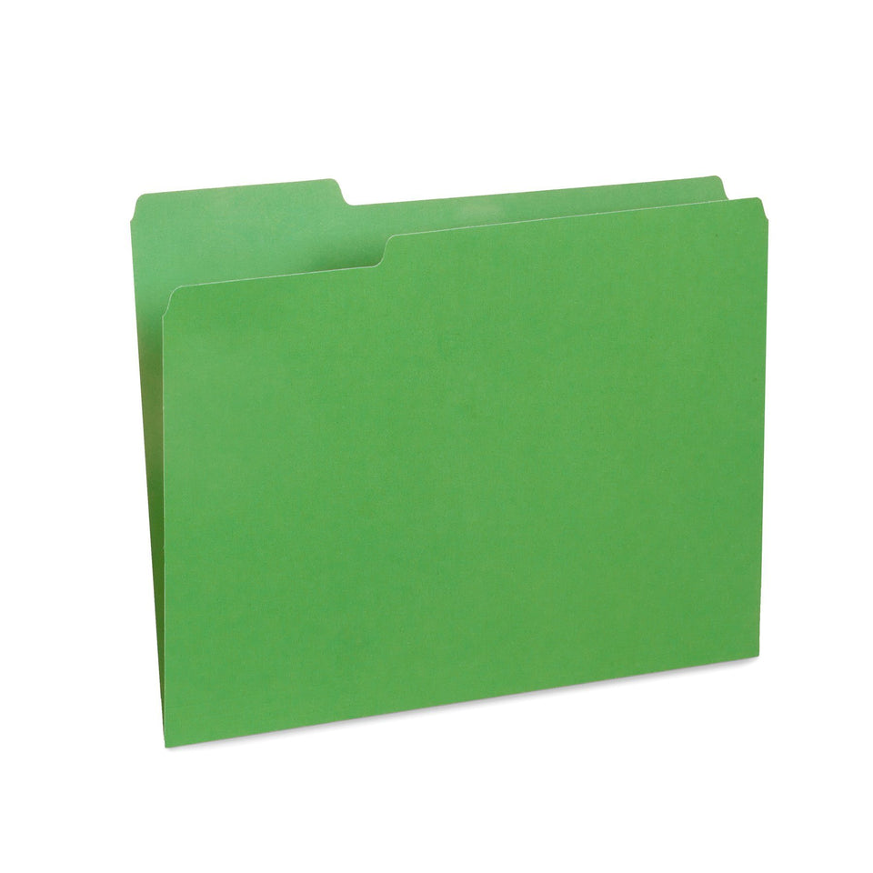 File Folders, Letter Size, Green, 100 Pack Folders Blue Summit Supplies