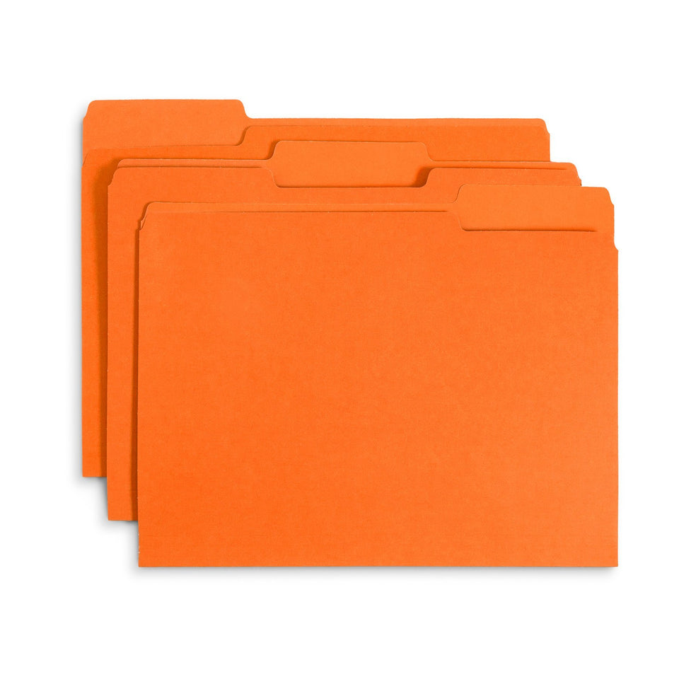 File Folders, Letter Size, Orange, 100 Pack Folders Blue Summit Supplies