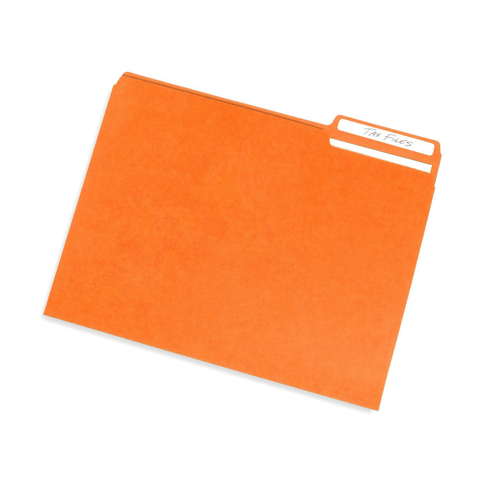 File Folders, Letter Size, Orange, 100 Pack Folders Blue Summit Supplies