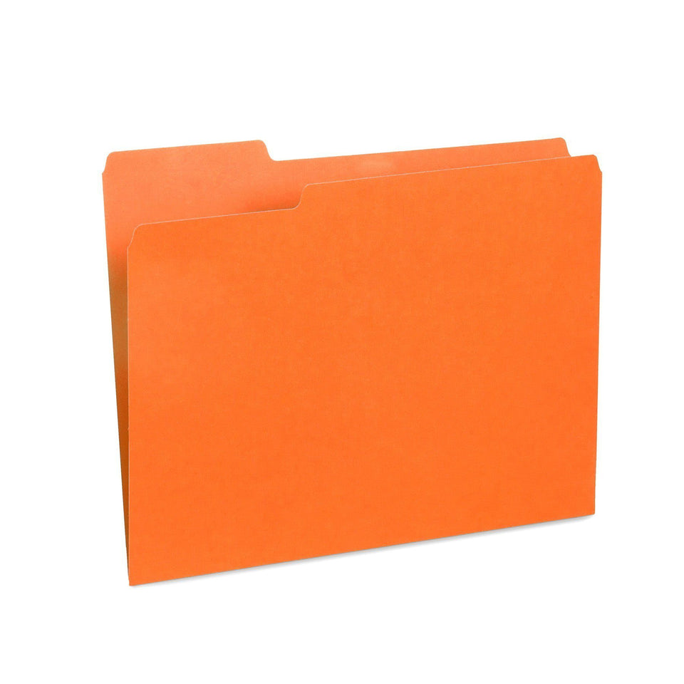 File Folders, Letter Size, Orange, 100 Pack Folders Blue Summit Supplies