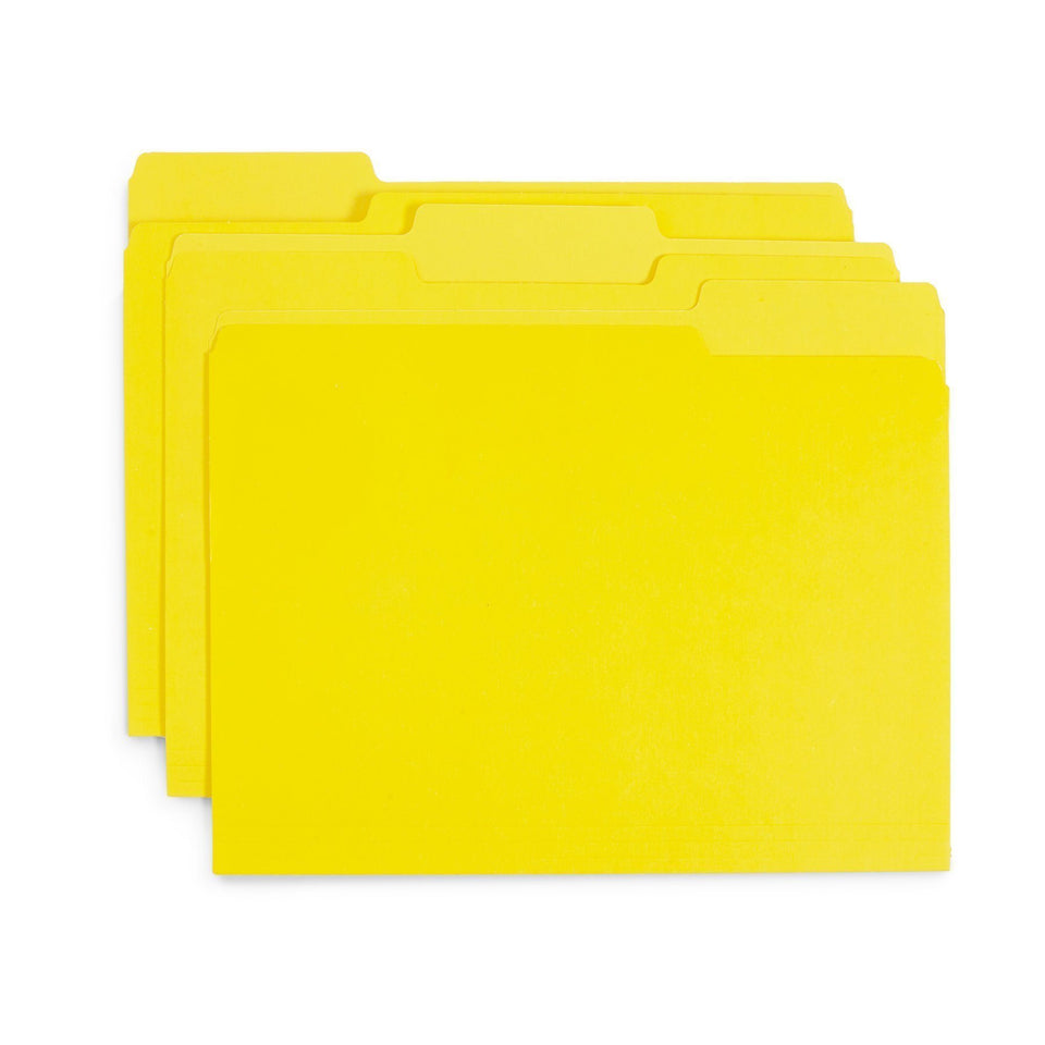 File Folders, Letter Size, Yellow, 100 Pack Folders Blue Summit Supplies