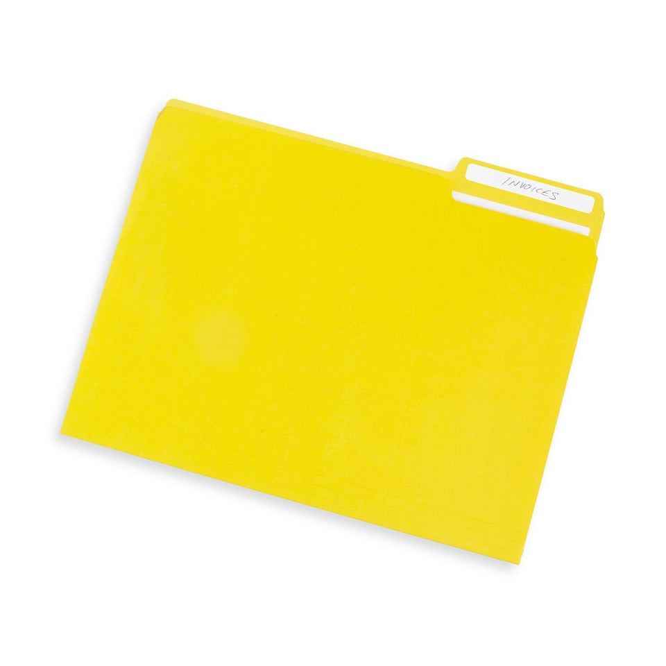 File Folders, Letter Size, Yellow, 100 Pack Folders Blue Summit Supplies