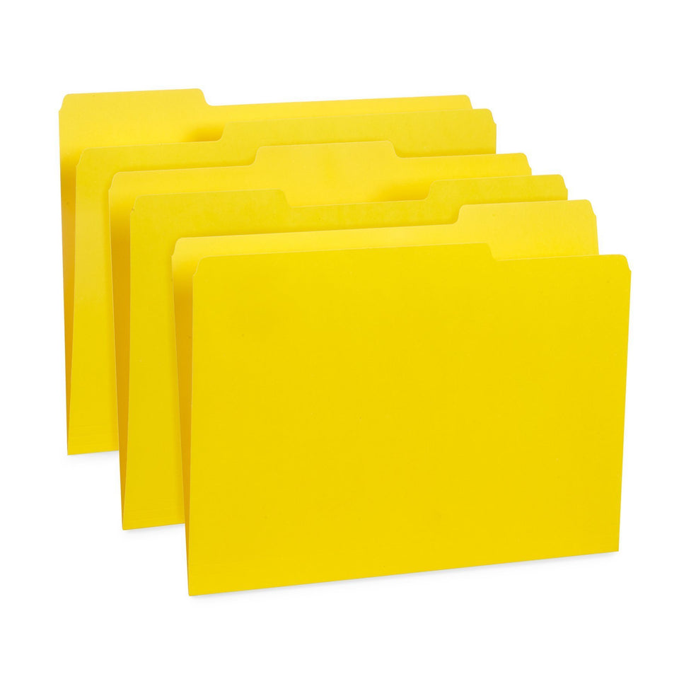 File Folders, Letter Size, Yellow, 100 Pack Folders Blue Summit Supplies