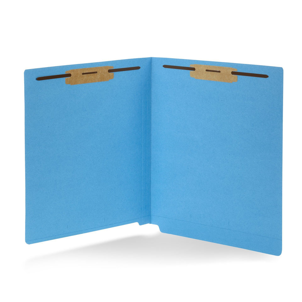 End Tab Fastener File Folders, Letter Size, Blue, 50 Pack Folders Blue Summit Supplies