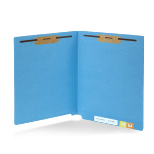 End Tab Fastener File Folders, Letter Size, Blue, 50 Pack Folders Blue Summit Supplies