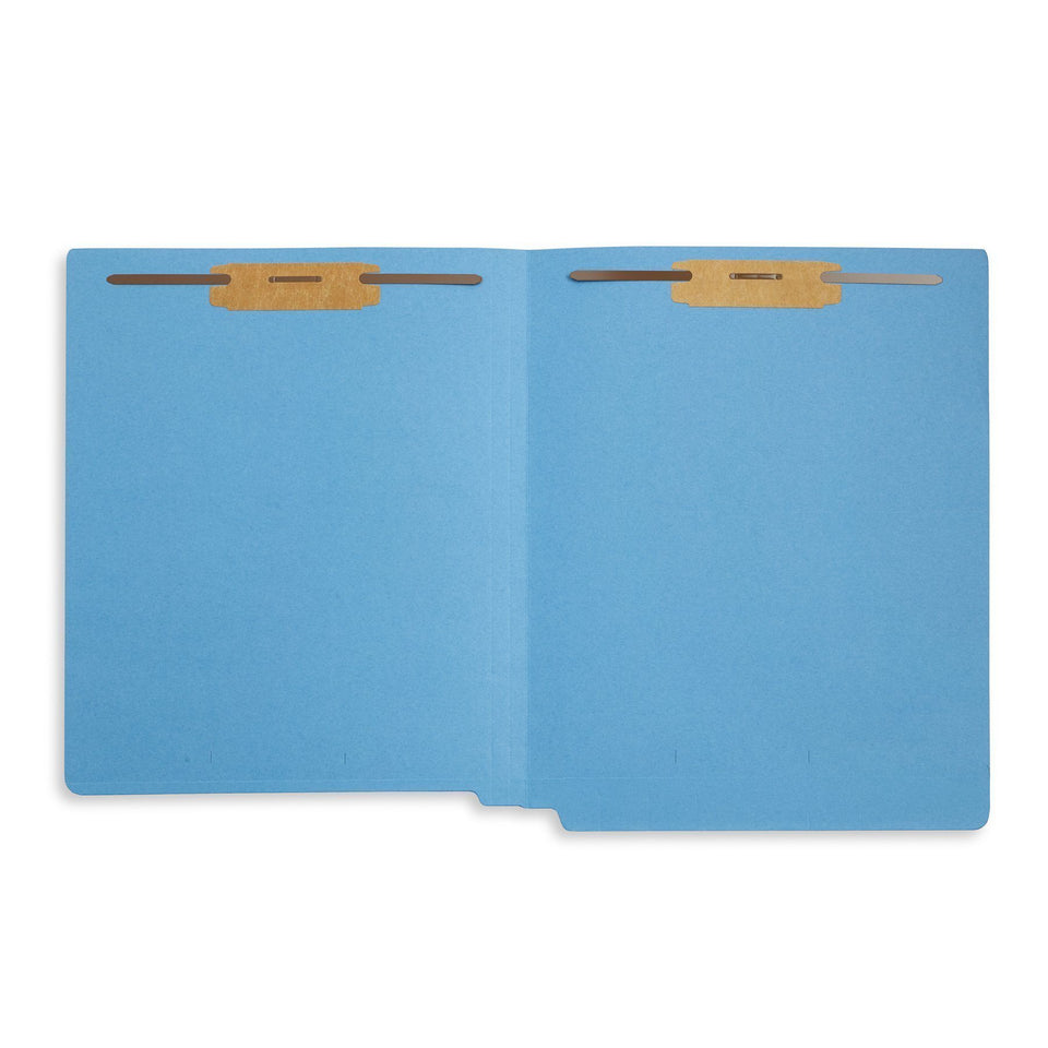 End Tab Fastener File Folders, Letter Size, Blue, 50 Pack Folders Blue Summit Supplies