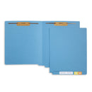End Tab Fastener File Folders, Letter Size, Blue, 50 Pack Folders Blue Summit Supplies