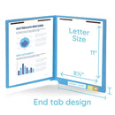 End Tab Fastener File Folders, Letter Size, Blue, 50 Pack Folders Blue Summit Supplies