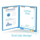 End Tab Fastener File Folders, Letter Size, Blue, 50 Pack Folders Blue Summit Supplies 