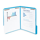 Fastener File Folders, Light Blue, 50 Pack Folders Blue Summit Supplies 