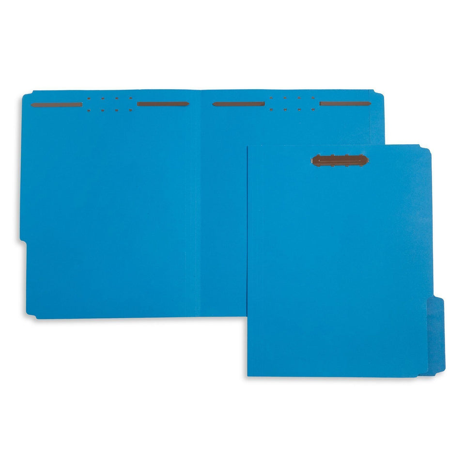 Fastener File Folders, Light Blue, 50 Pack Folders Blue Summit Supplies