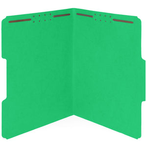 Fastener File Folders, Letter Size, Green, 50 Pack Folders Blue Summit Supplies