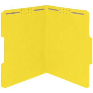 Fastener File Folders, Letter Size, Yellow, 50 Pack Folders Blue Summit Supplies