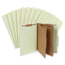 Classification Folders with 2 Dividers, Legal Size, Gray/Green, 10 Count Folders Blue Summit Supplies